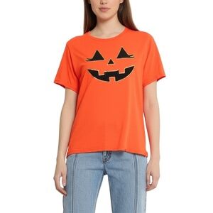 CELEBRATE! HALLOWEEN‎ T-Shirt Womens Size M Orange Halloween Pumpkin Graphic